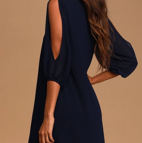 NEW- Lulus Shifting Dears Long Sleeve Dress - Picture 2 of 8
